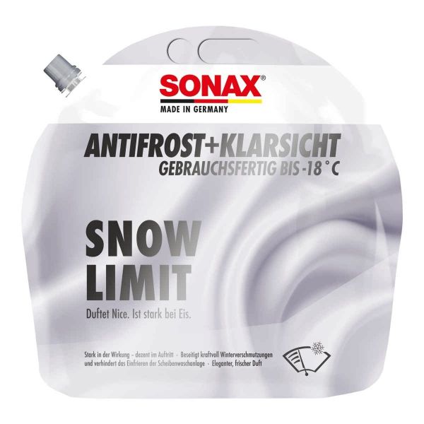 Зимна течност за чистачки SONAX SNOW LIMIT, готова за употреба до -18 °C , мехче, 3 л.
