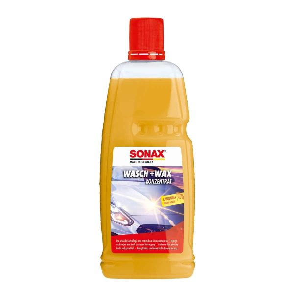Шампоан за автомобил с вакса SONAX Wash+Wax Concentrate, концентрат, 1 л.