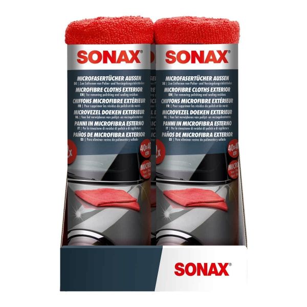 Микрофибърни кърпи за екстериор SONAX MICROFASERTUCH Außen (Micrfibre Cloth Exterior), 40 x 40 см., 2 бр.