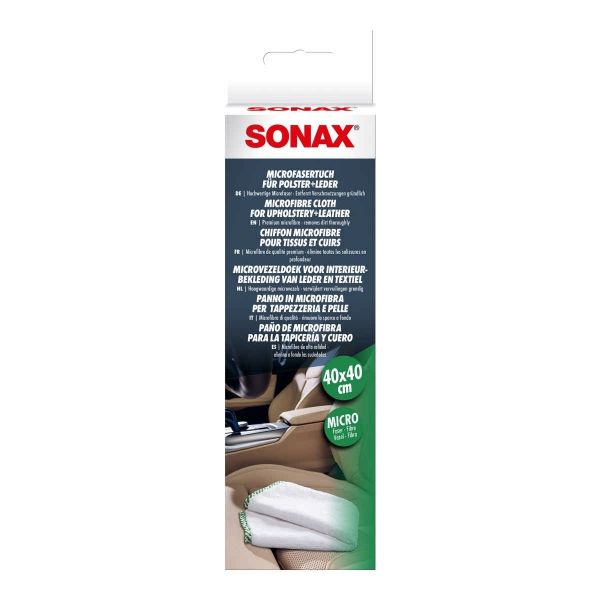 Микрофибърна кърпа за текстил и кожа SONAX Microfasertuch für Polster & Leder (Microfibre cloth for upholstery & leather), 40 х 40 см.