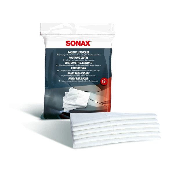 Кърпи за полиране SONAX PolierVliesTücher (Polishing Cloths), 15 бр.