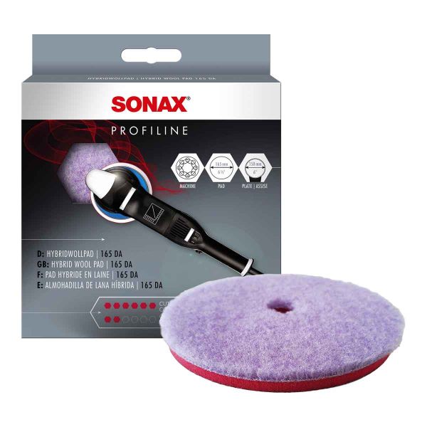 Подложка за ексцентрична полираща машина от хибридна вълна SONAX HybridWoolPad, 165 мм.