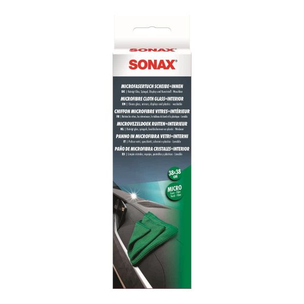 Микрофибърна кърпа за стъкло и интериор SONAX MicrofaserTuch Scheibe+Innen, 38 x 38 см.