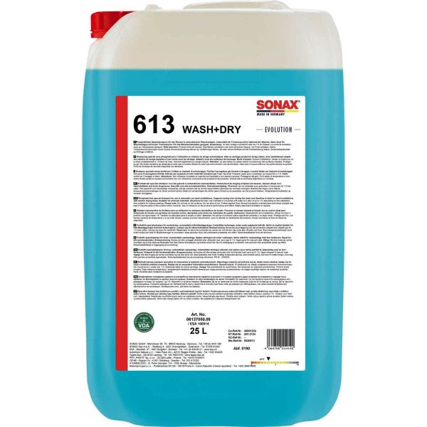 Шампоан и подсушител SONAX WASH & DRY EVOLUTION, 25 л.