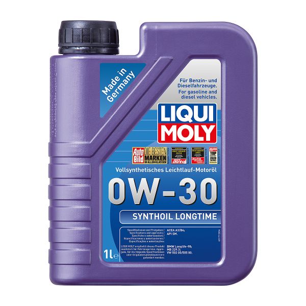 Синтетично масло LIQUI MOLY SYNTHOIL LONGTIME 0W-30, BMW Longlife-98, MB 229.3, VW 502 00, VW 505 00, 1 л.
