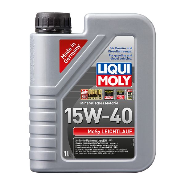 Минерално масло с Молибден (MoS2) LIQUI MOLY MoS2 LOW-FRICTION 15W-40, 1 л. (Изтичащ срок на годност)