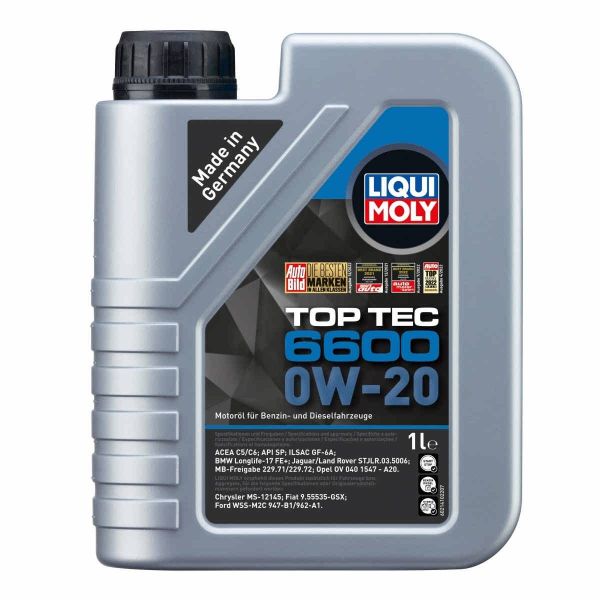 Масло синтетична технология LIQUI MOLY TOP TEC 6600 0W-20, BMW Longlife-17 FE+, MB 229.72