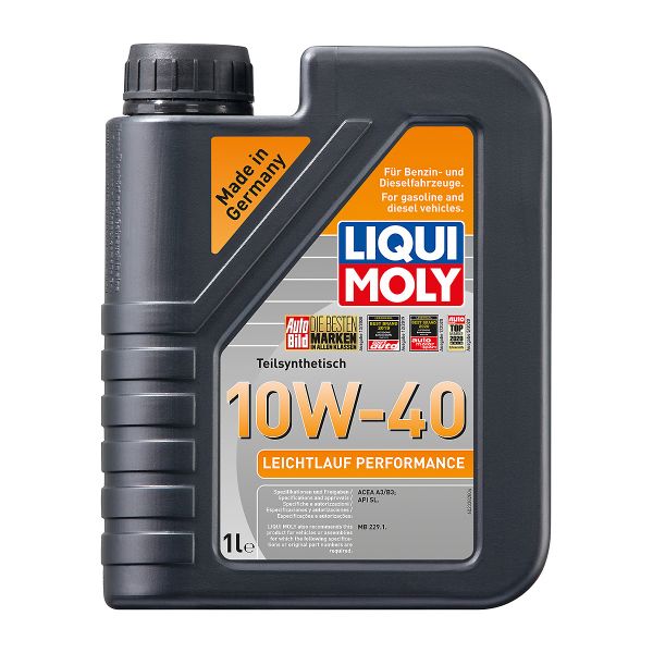 Полусинтетично масло LIQUI MOLY LEICHTLAUF PERFORMANCE 10W-40, ACEA A3,  ACEA B3, MB 229.1, 1 л.