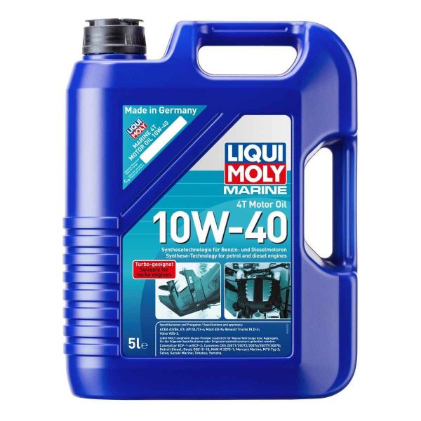 Масло синтетична технология за 4-тактов двигател на лодка LIQUI MOLY MARINE 4T Motor Oil 10W-40, 5 л.