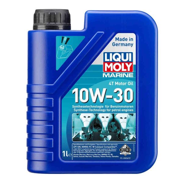 Масло синтетична технология за 4-тактов двигател на лодка LIQUI MOLY MARINE 4T Motor Oil 10W-30, 1 л.