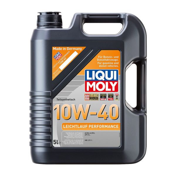 Полусинтетично масло LIQUI MOLY LEICHTLAUF PERFORMANCE 10W-40, ACEA A3,  ACEA B3, MB 229.1, 5 л. (Изтичащ срок на годност)