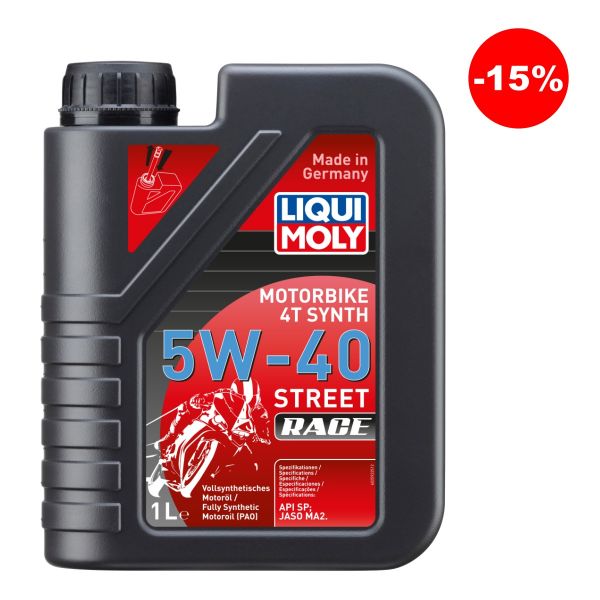 Синт. масло за мотоциклети LIQUI MOLY 4T Synth 5W-40 Street Race, 1л.