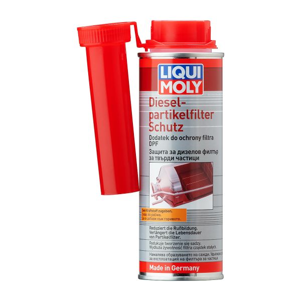 Добавка за защита на DPF филтър на Liqui Moly в сребрист флакон с червена капачка