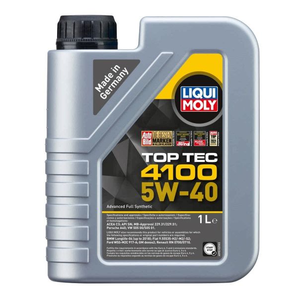 Mасло синтетична технология LIQUI MOLY TOP TEC 4100 5W-40, MB 229.51, VW 505 00, VW 505 01